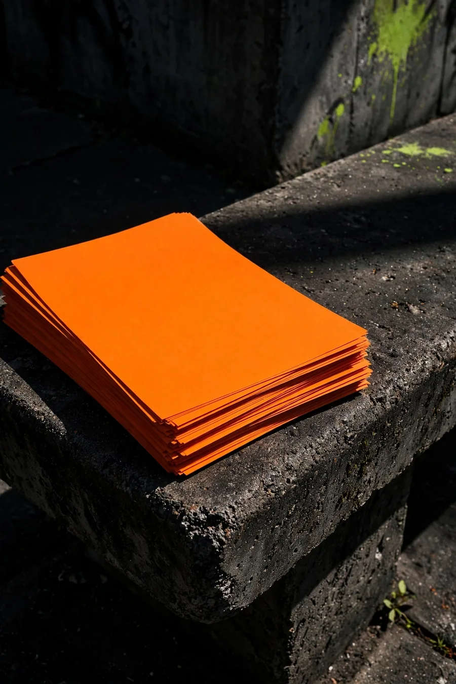 Flyers on a bench